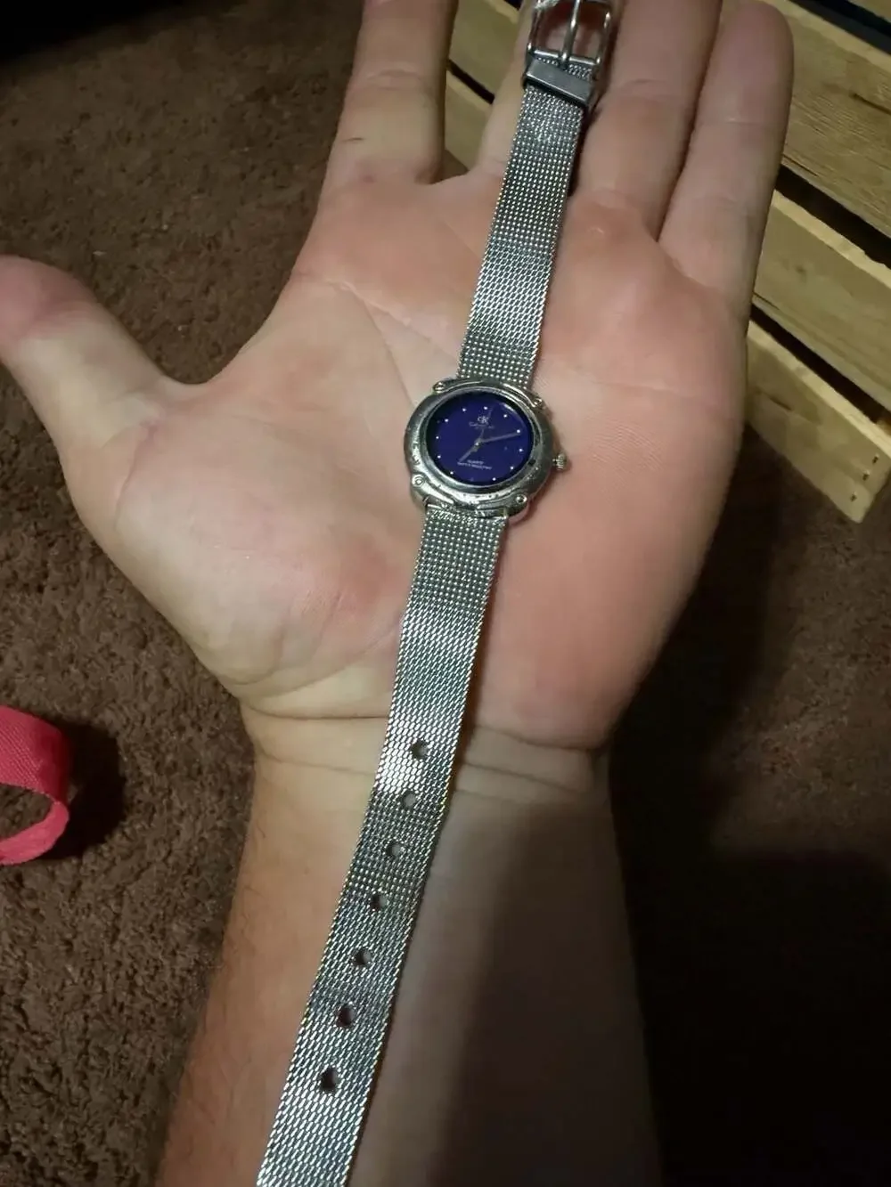Calvin Klein ck 1904 Vintage Quartz Watch Blue Dial Mesh Strap